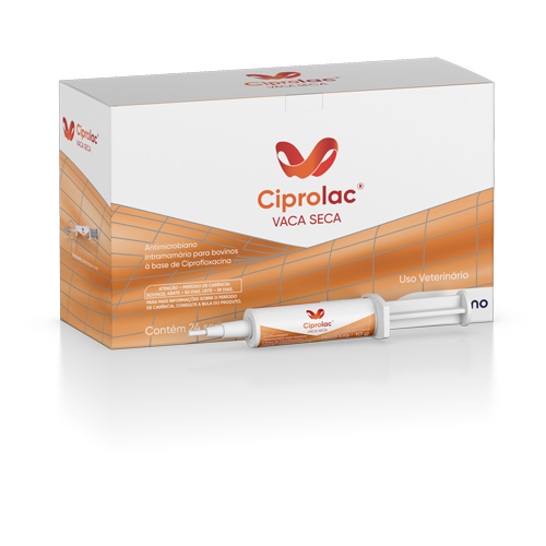 Ciprolac Vaca Seca - Caixa contendo 24 seringas de 10g cada.
